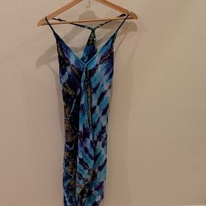 EARTHBOUND Blue and Brown Asymmetrical Dress